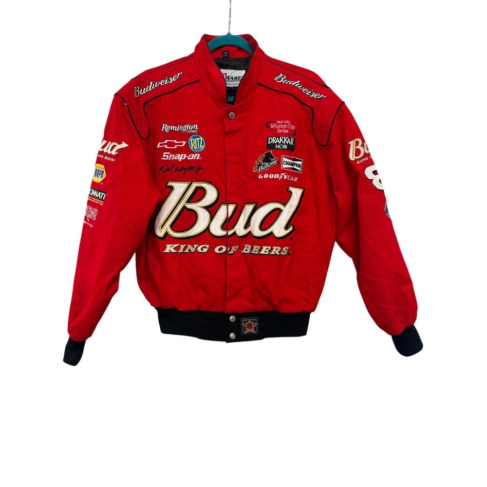 Vintage Bud Dale Earnhardt Chase Authentics Red Race Jacket Sz Small GS